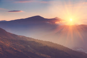 Sunset In Mountain Self Adhesive Sticker For Wardrobe