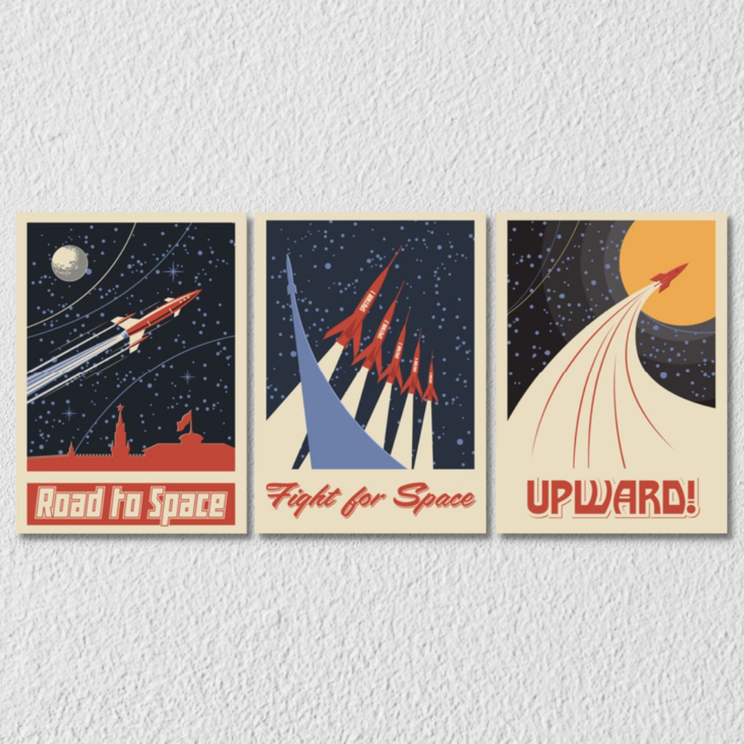 Space Wall Art, Set Of 3