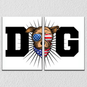 DOG Typography Wall Art, Set Of 2