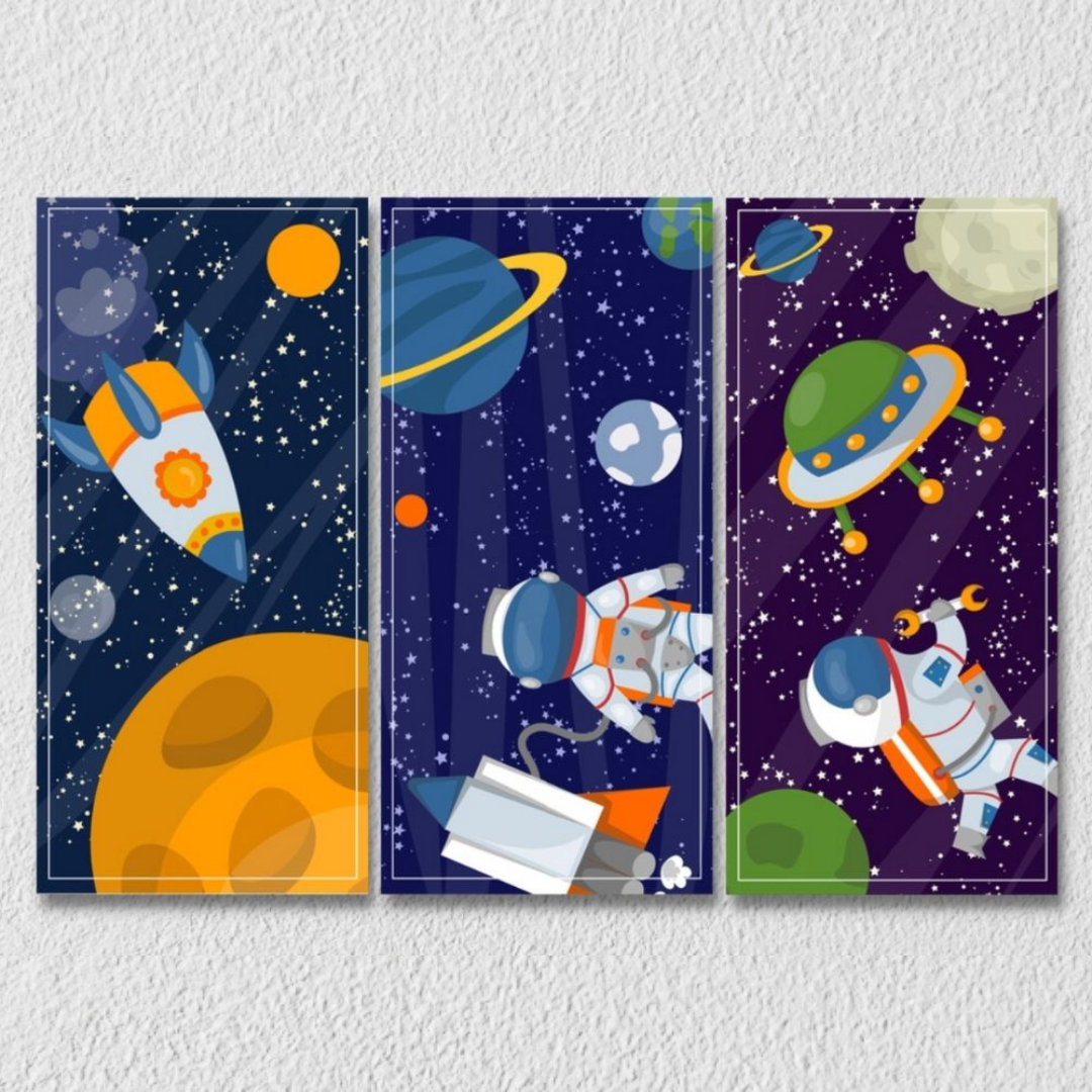Space Wall Art, Set Of 3