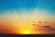 Sunrays In Sky Painting Self Adhesive Sticker For Wardrobe