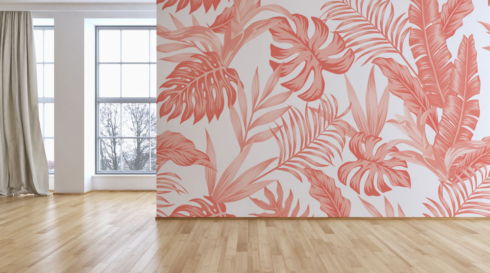Coral Flowers Tropical Wallpaper