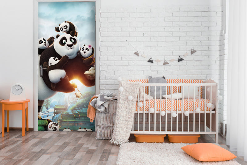 Kung Fu Panda Family Anime Self Adhesive Sticker For Door