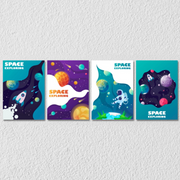 Space Wall Art, Set Of 4