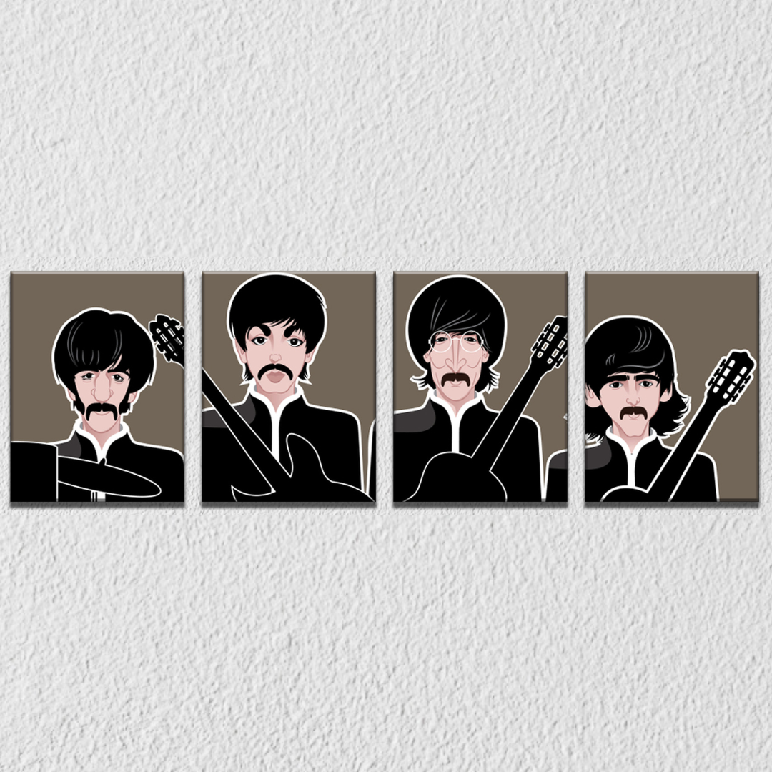 Beatles Members Wall Art, Set Of 4
