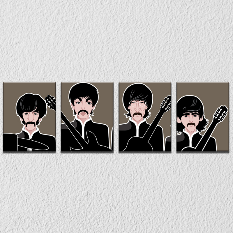 Beatles Members Wall Art, Set Of 4