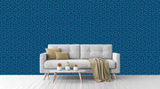 Blue Fan Pattern Wallpaper