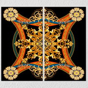 Golden Pattern Art, Set Of 2