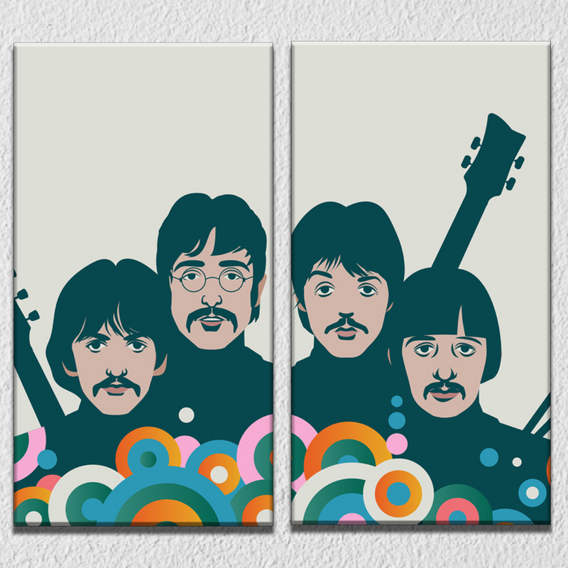 Beatles Band Impression Wall Art, Set of 2