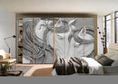 White Horse Painting Self Adhesive Sticker For Wardrobe