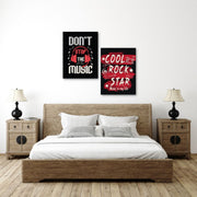 Red And Black Music Quote Wall Art, Set Of 2