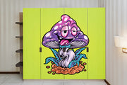 Tired mushroom Art Self Adhesive Sticker For Wardrobe