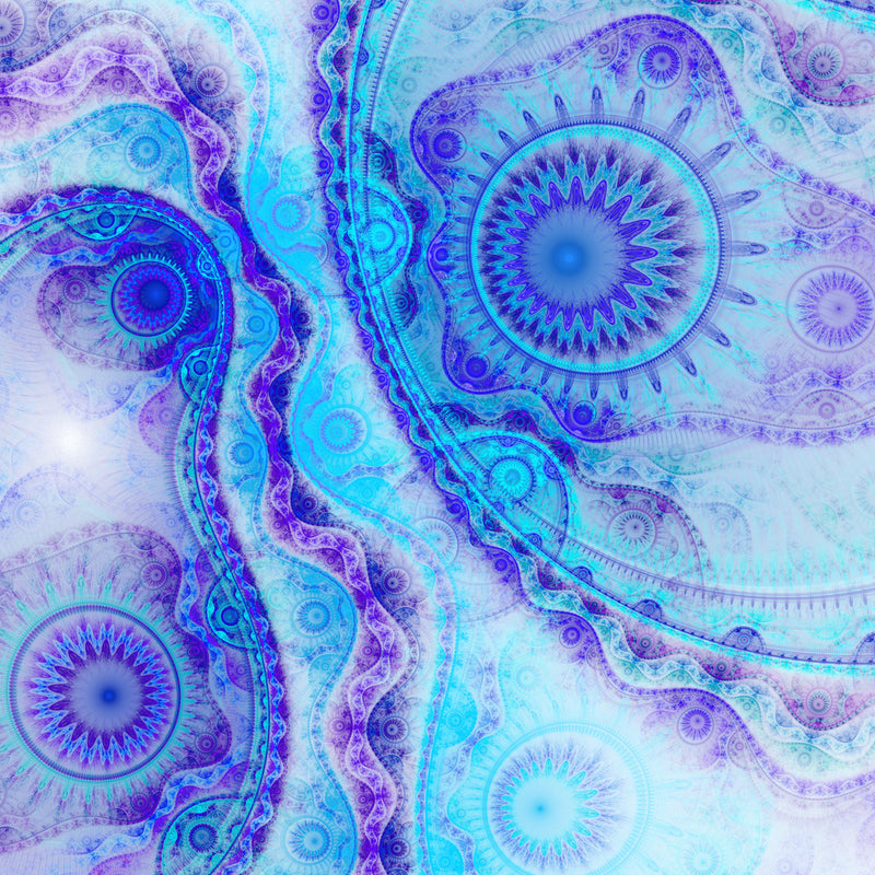 Blue Purple Shaded Mandala Art Self Adhesive Sticker For Table