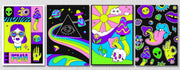 Psychedelic Wall Art, Set Of 4