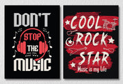 Red And Black Music Quote Wall Art, Set Of 2