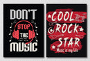 Red And Black Music Quote Wall Art, Set Of 2