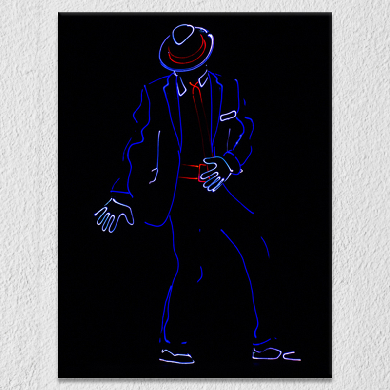 Neon Michael Jackson Wall Art