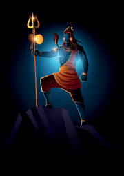 Shiv With Trishul Self Adhesive Sticker Poster