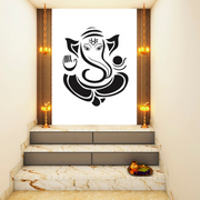 Black Ganpati Stensil Sticker