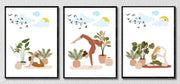 Yoga Wall Art, Set Of 3