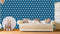 Blue White Star Pattern Wallpaper