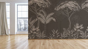 Silver Palm Branch Tropical Wallpaper
