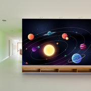 Space Background With Planets Moving