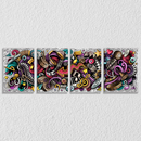Abstract Pop Music Culture Wall Art, Set Of 4