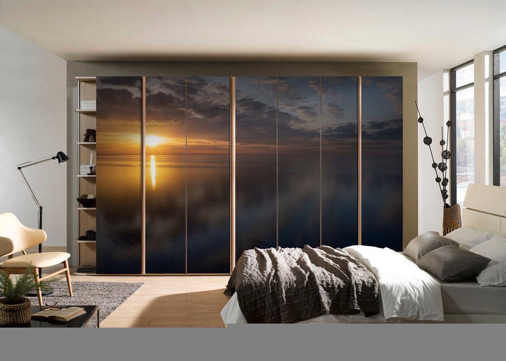 Clouds In Sea Painting Self Adhesive Sticker For Wardrobe