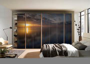 Clouds In Sea Painting Self Adhesive Sticker For Wardrobe