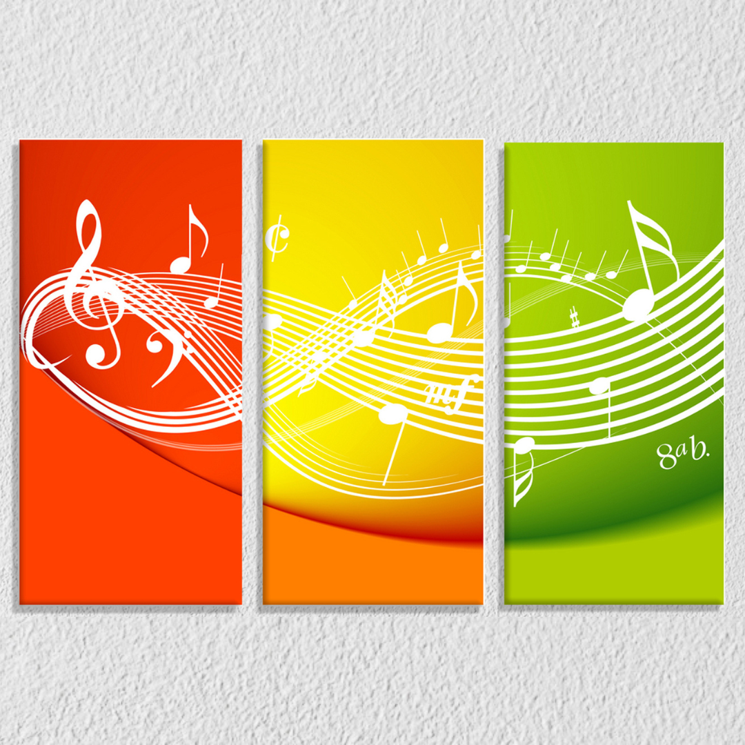 Musical Notes Wall Art, Set Of 3