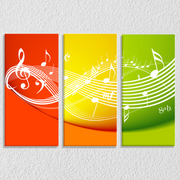 Musical Notes Wall Art, Set Of 3