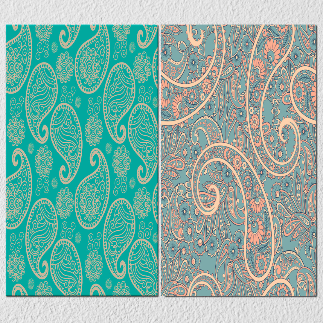 Shades Of Blue Indian Pattern, Set Of 2