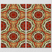 Orange Brown Indian Pattern, Set Of 2
