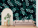 Green Leaf Pattern Customized Wallpaper