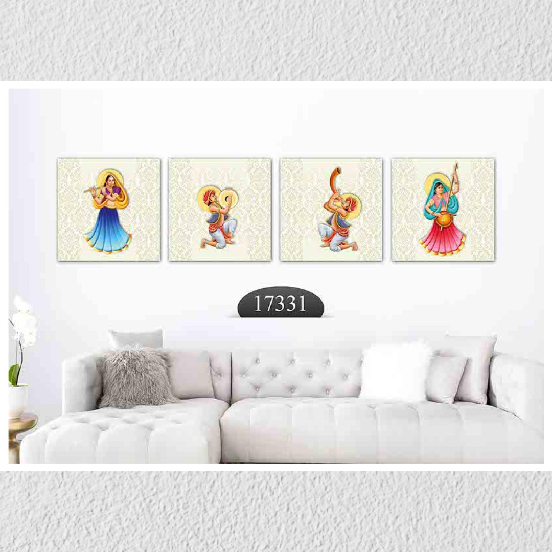 Dance And Harp, Set Of 4