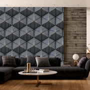 Checkered Grey tile Customised Wallpaper