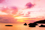 Sunset In Pink Sky Self Adhesive Sticker For Wardrobe