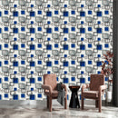 Kohinoor Blue Abstract Wallpaper