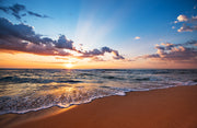 Sunset In Cloudy Beach Self Adhesive Sticker For Wardrobe