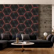 Black Neon tile Customised Wallpaper