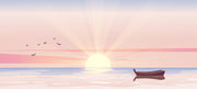 Sunset Sketch Art Self Adhesive Sticker For Wardrobe