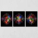 Psychedelic Buddha Face, Set Of 3