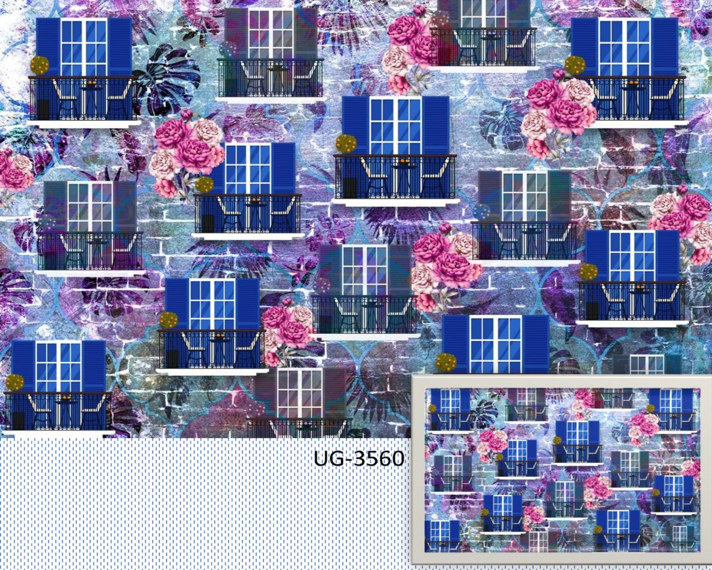 Blue balcony art
