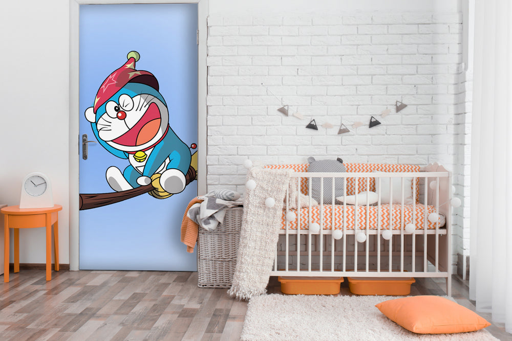 Happy Doremon Self Adhesive Sticker For Door