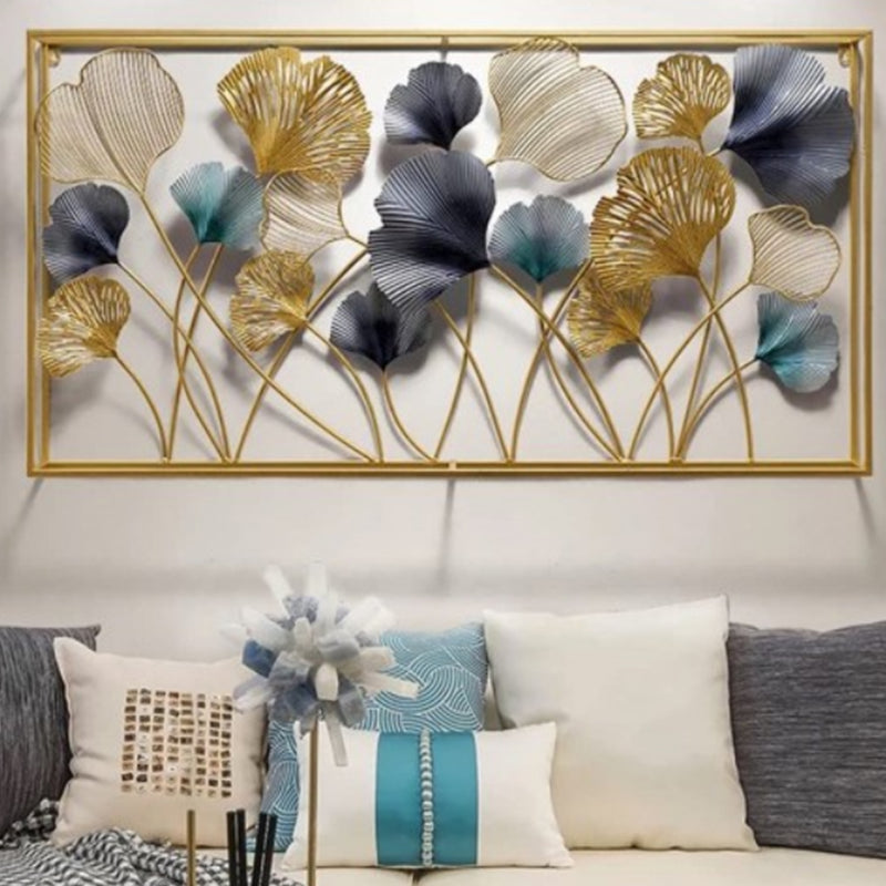 Metal Decor Golden blue and white