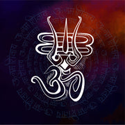 Om With Shiv Trishul Self Adhesive Sticker Poster