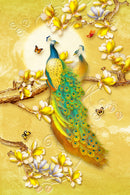 Peacock In On Tree Art Self Adhesive Sticker For Refrigerator