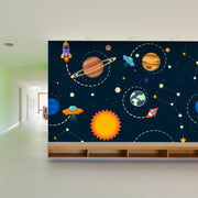 Solar System Vector Seamless Pattern Wallpaper