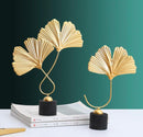 Golden Table Top Set Of Two Flowers
